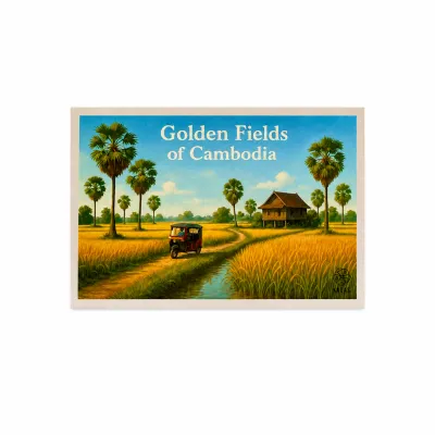 Golden fields of Cambodia