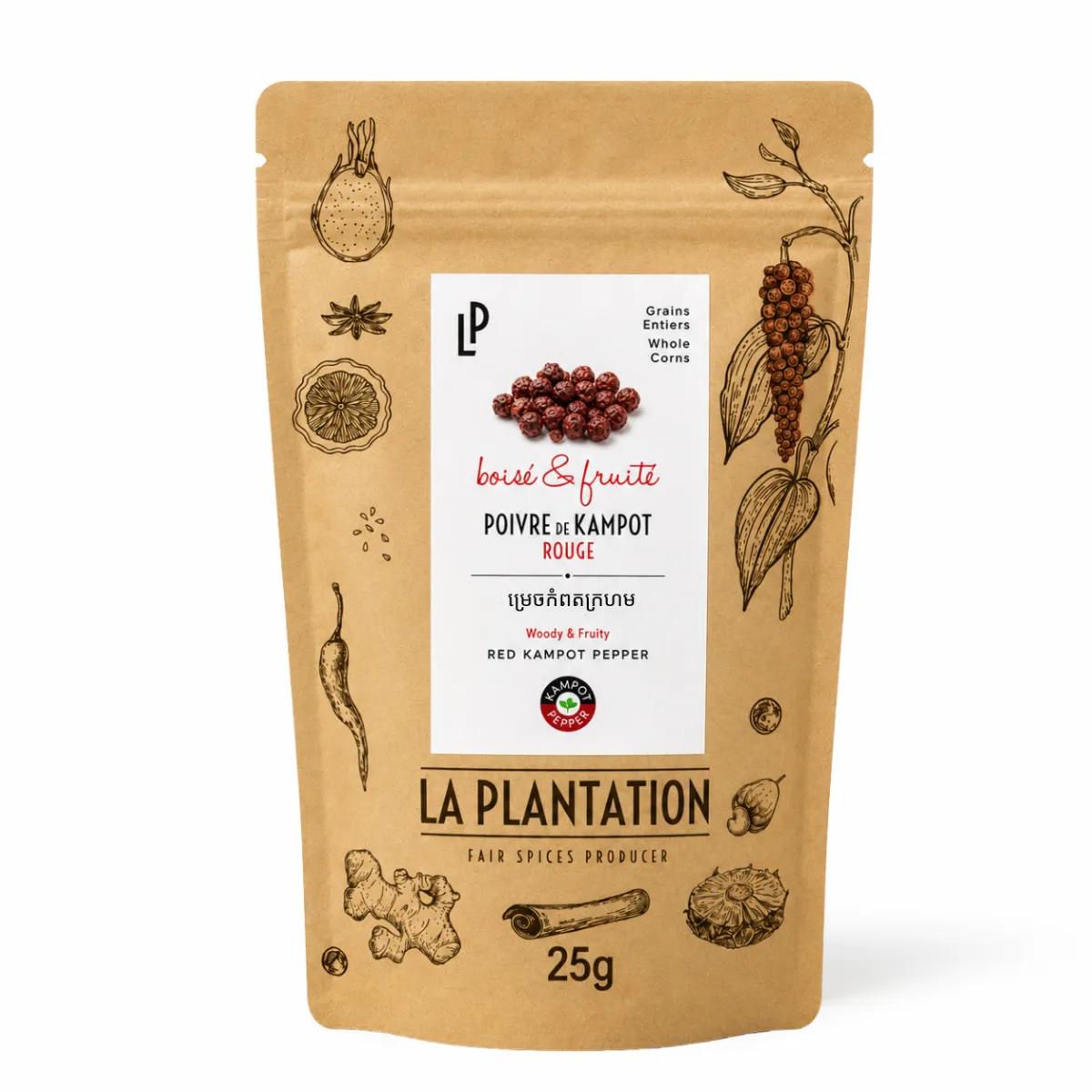 Red Kampot Pepper Recycle paper - 25g