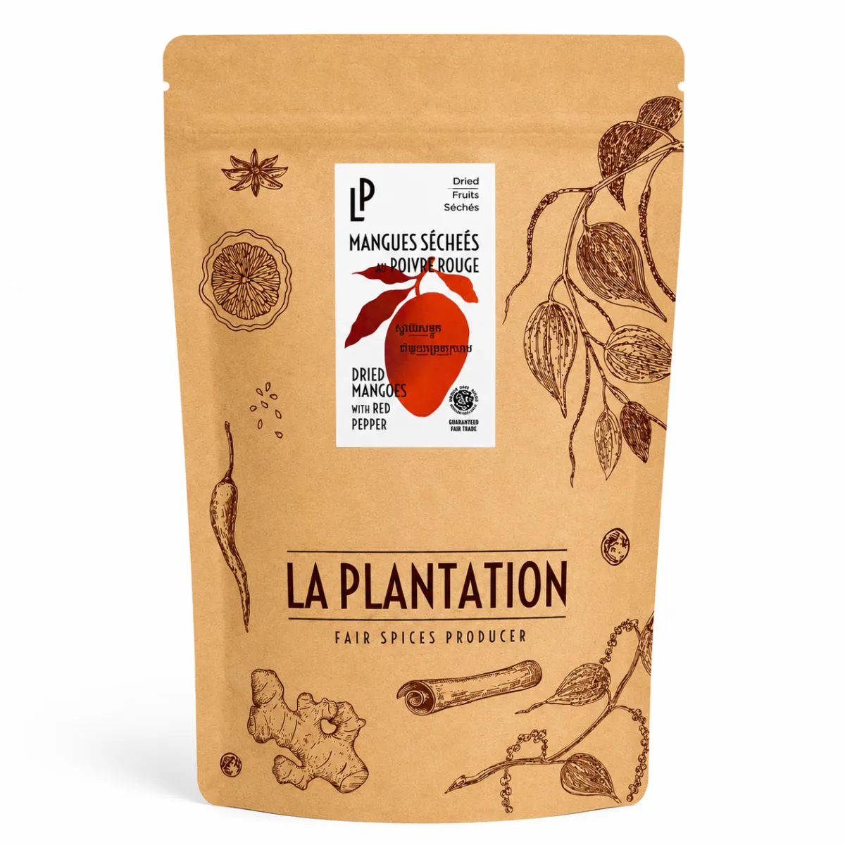 Dried Mango with Red Kampot Pepper - 300g
