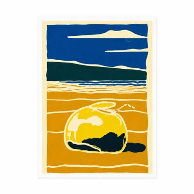 A4 size Art print Coconut on the Beach