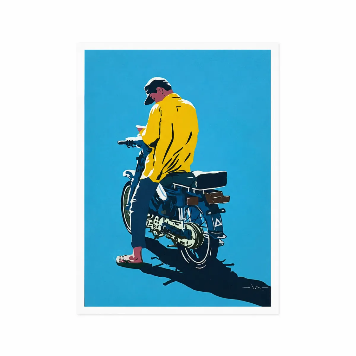 A4 size Art print Guy on the bike