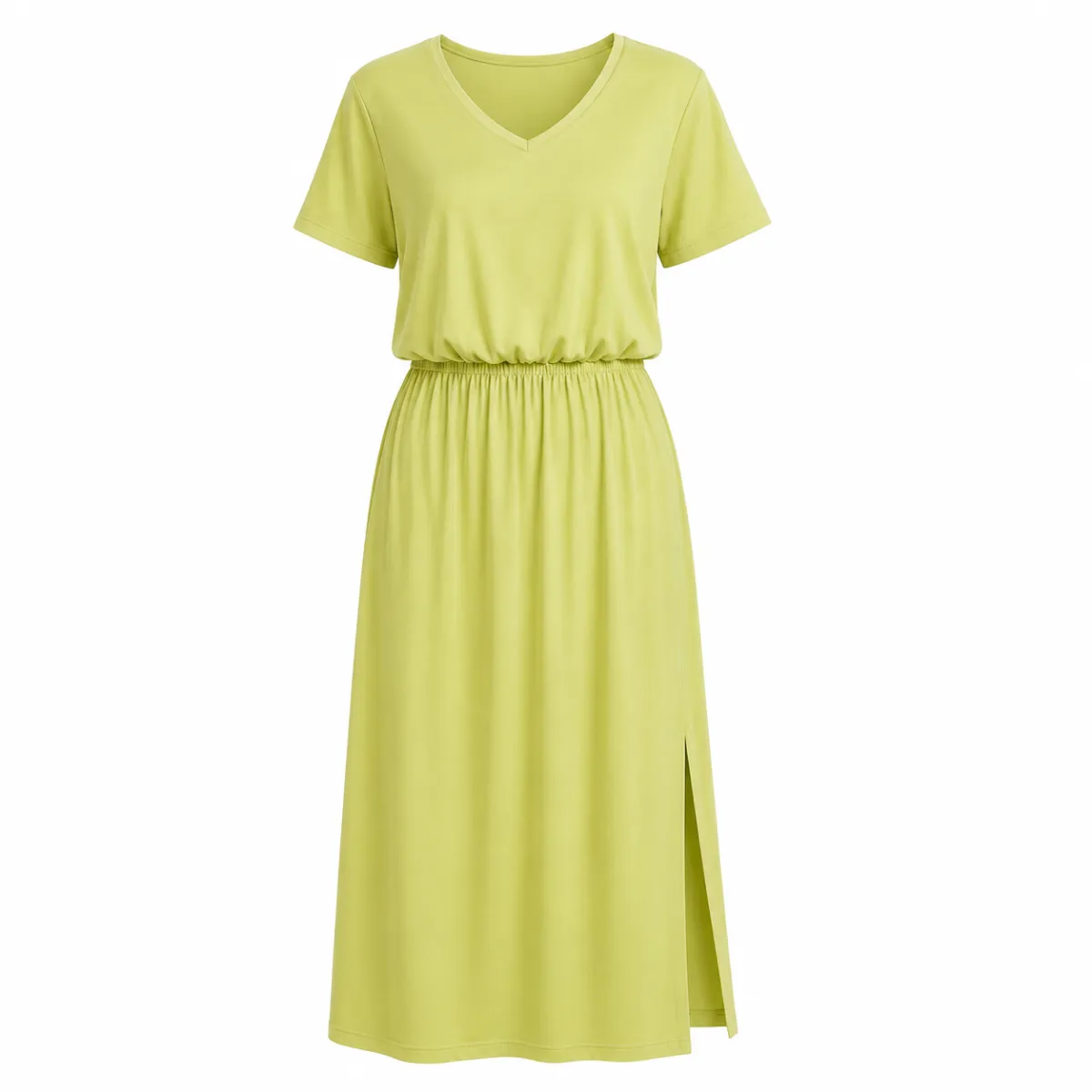Long Dress Cotton Jersey Green - S