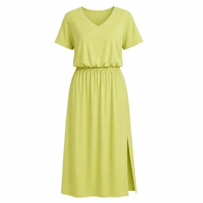 Long Dress Cotton Jersey Green