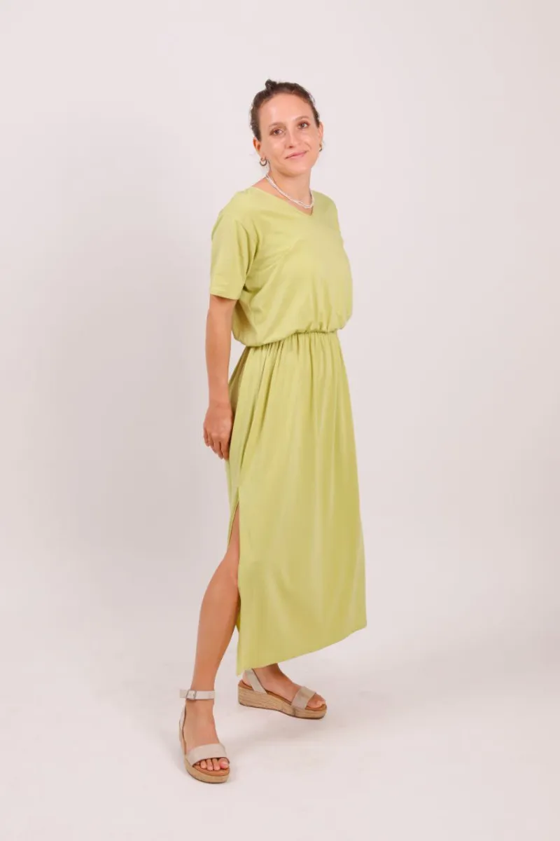 Long Dress Cotton Jersey Green - L