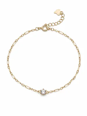 ខ្សែដៃ Rose Gold White Zircon