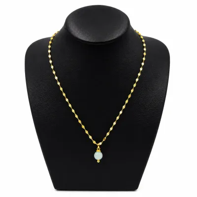 Necklace chain & pearl (amazinite, howlite, kyanite)