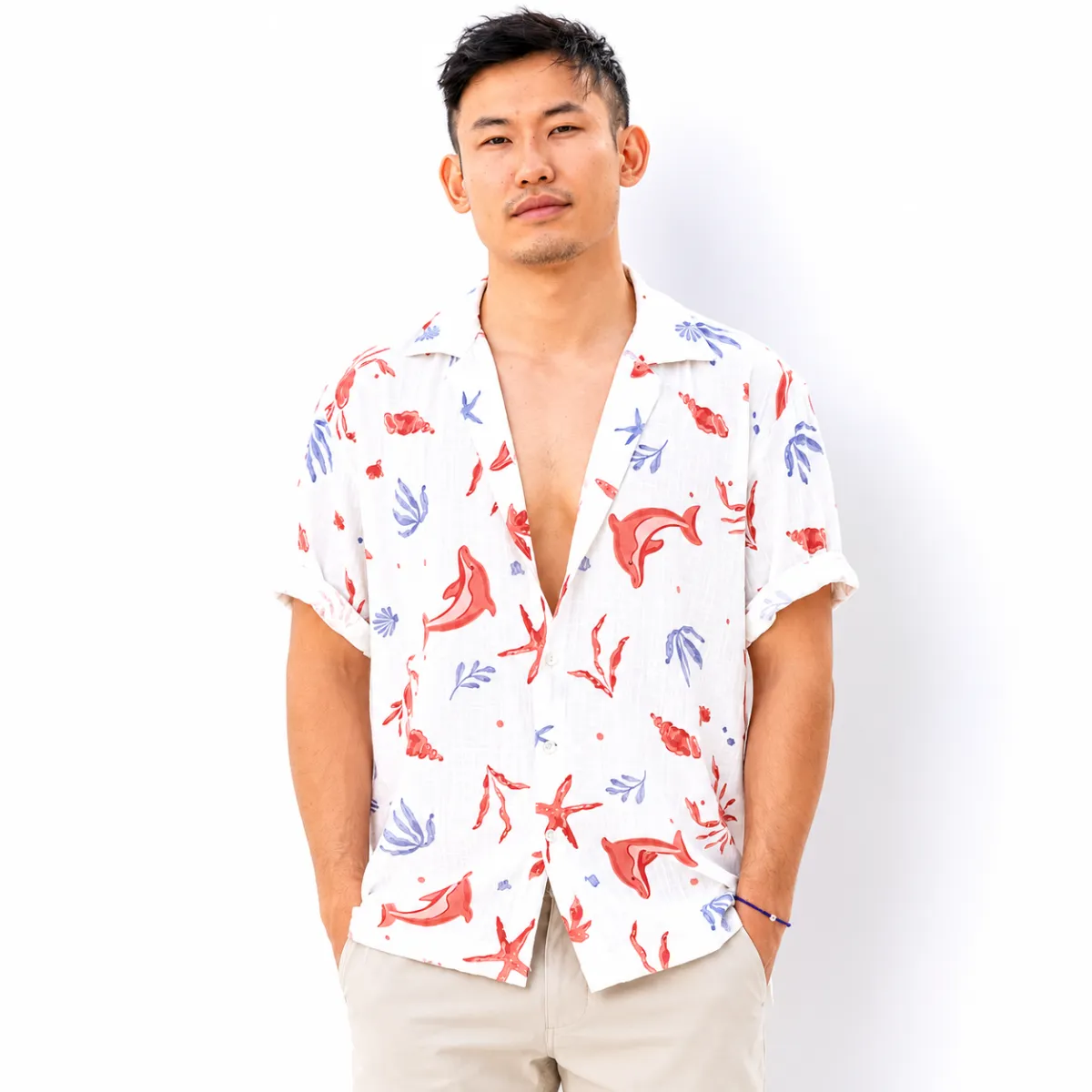 MEN'S: SHORT SLEEVE SHIRT-BEACH - S