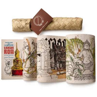 Roll khmer empire, illustration on canvas print 152 x 17 cm.