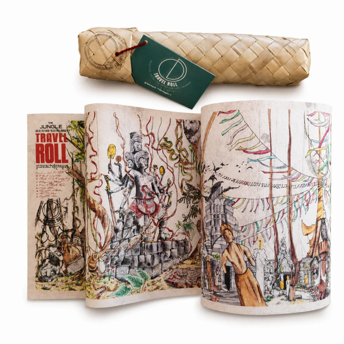 Roll jungle, illustration on canvas print 152 x 23 cm