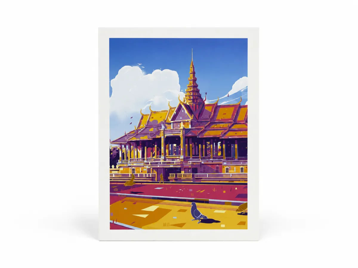 កាតប៉ុស្តាល់ Royal Palace ដោយ library kh