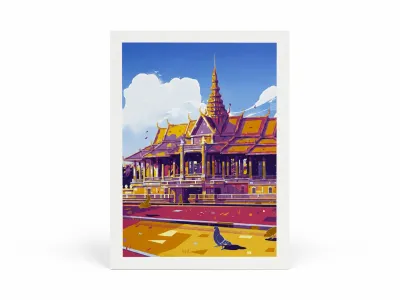 កាតប៉ុស្តាល់ Royal Palace ដោយ library kh