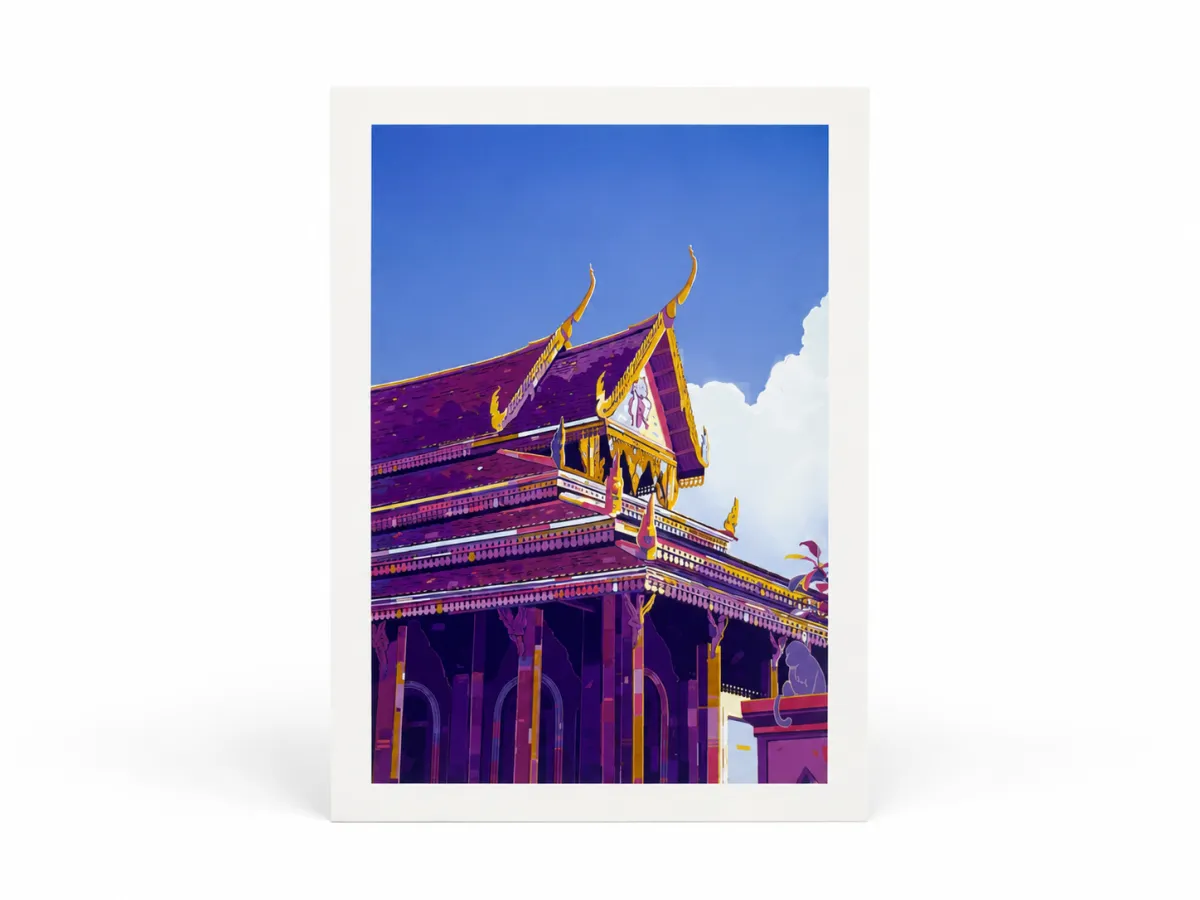 Postcard pagoda by library kh