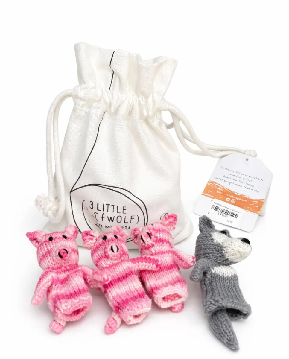 3 Little pigs finger puppet set