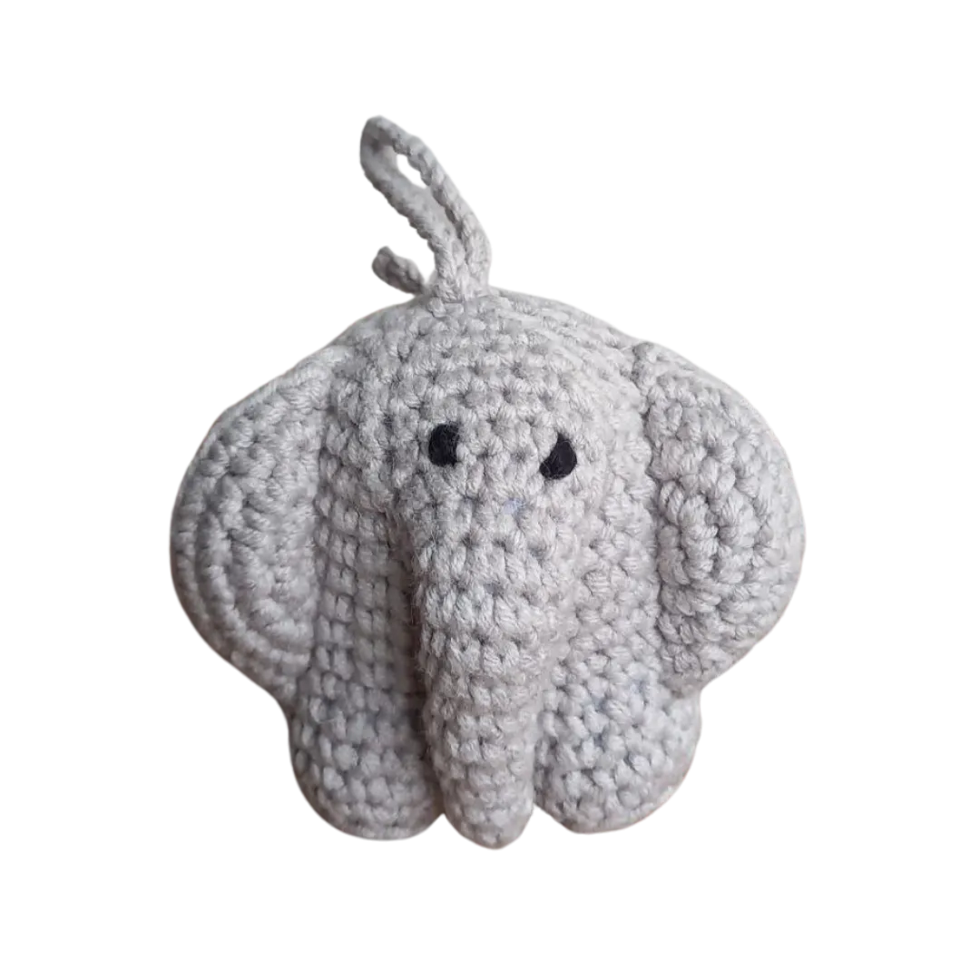 Crochet elephant keychain