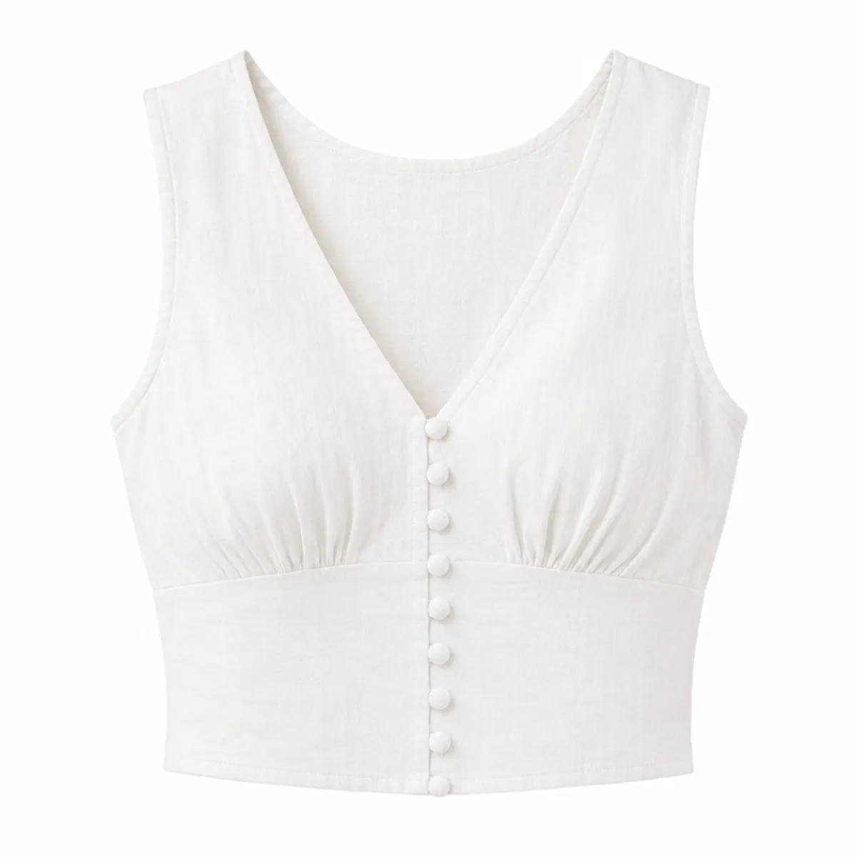 Button Crop White - XS