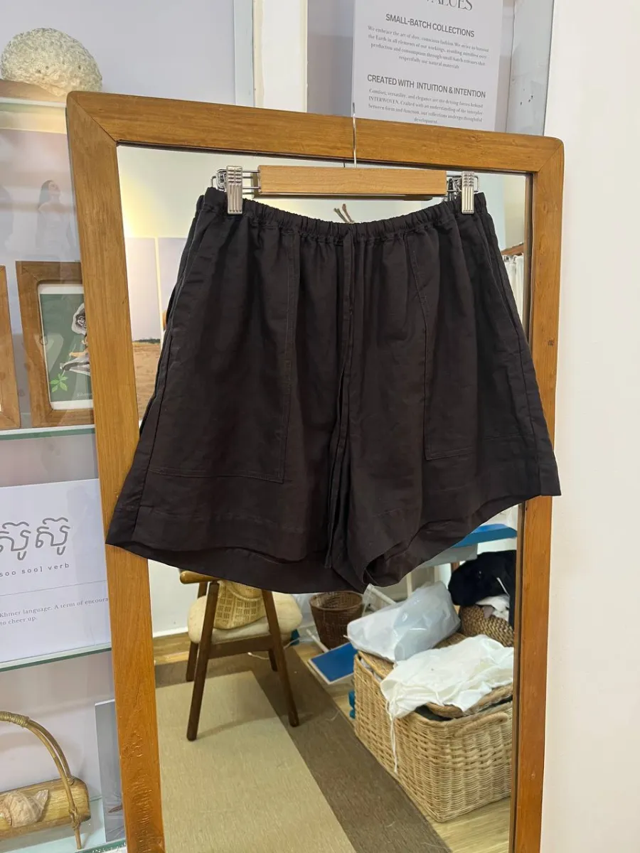 Everyday Shorts-Cacao Linen - M