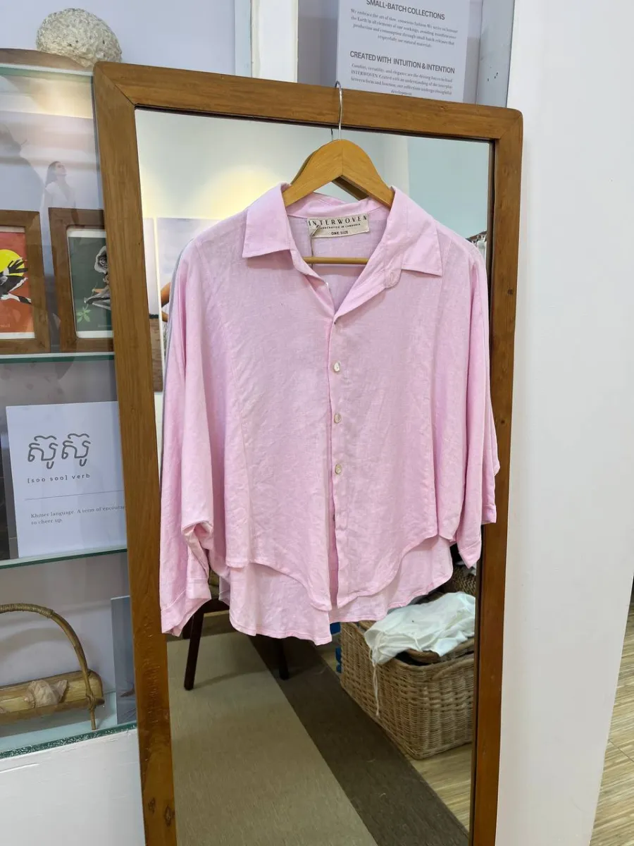 អាវ Boyfriend Shirt-The Effortless-One Size - Pink