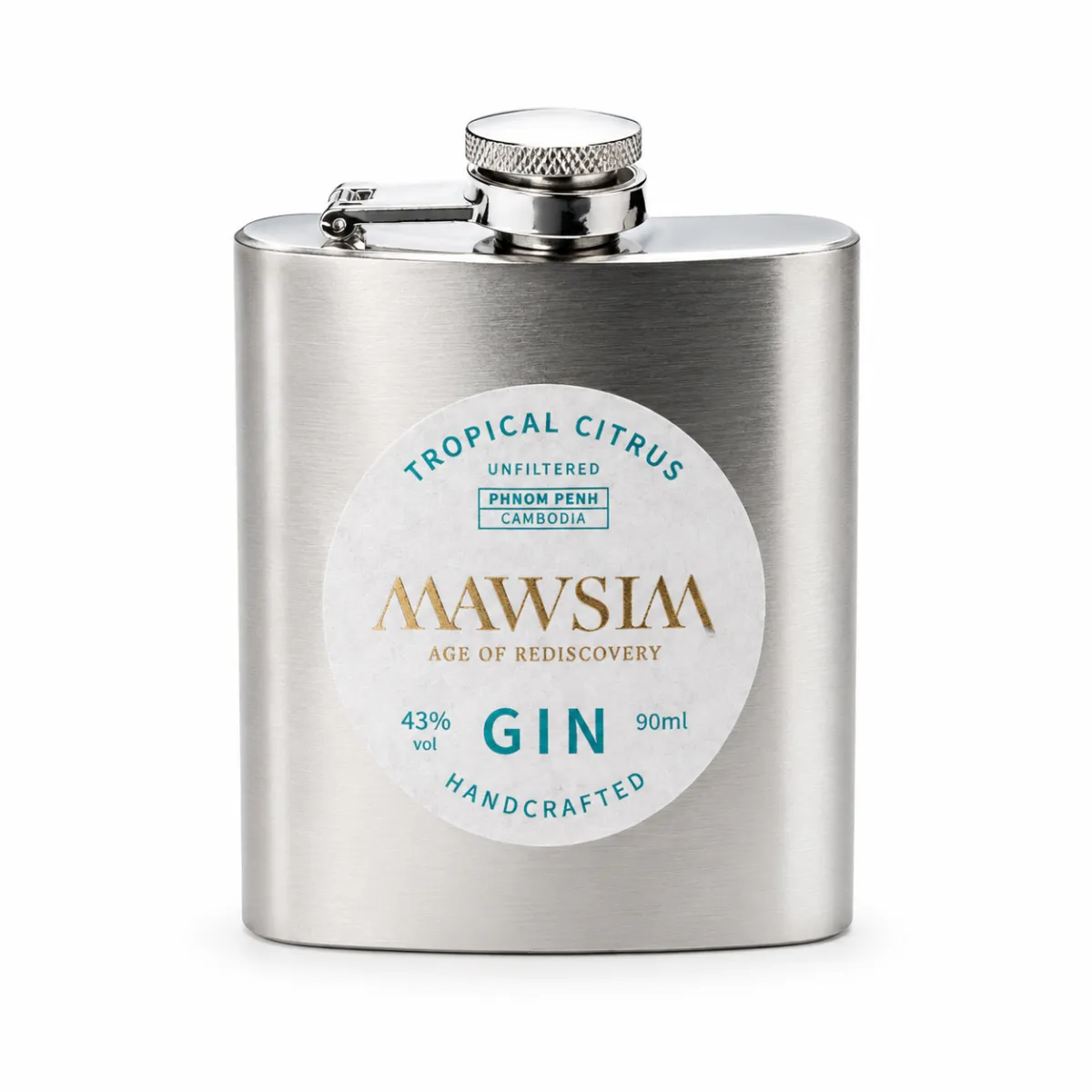 Mawsim gin tropical citrus hip flask 90ml