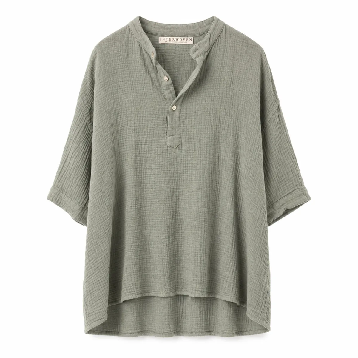 Men's: Collarless-Green - S