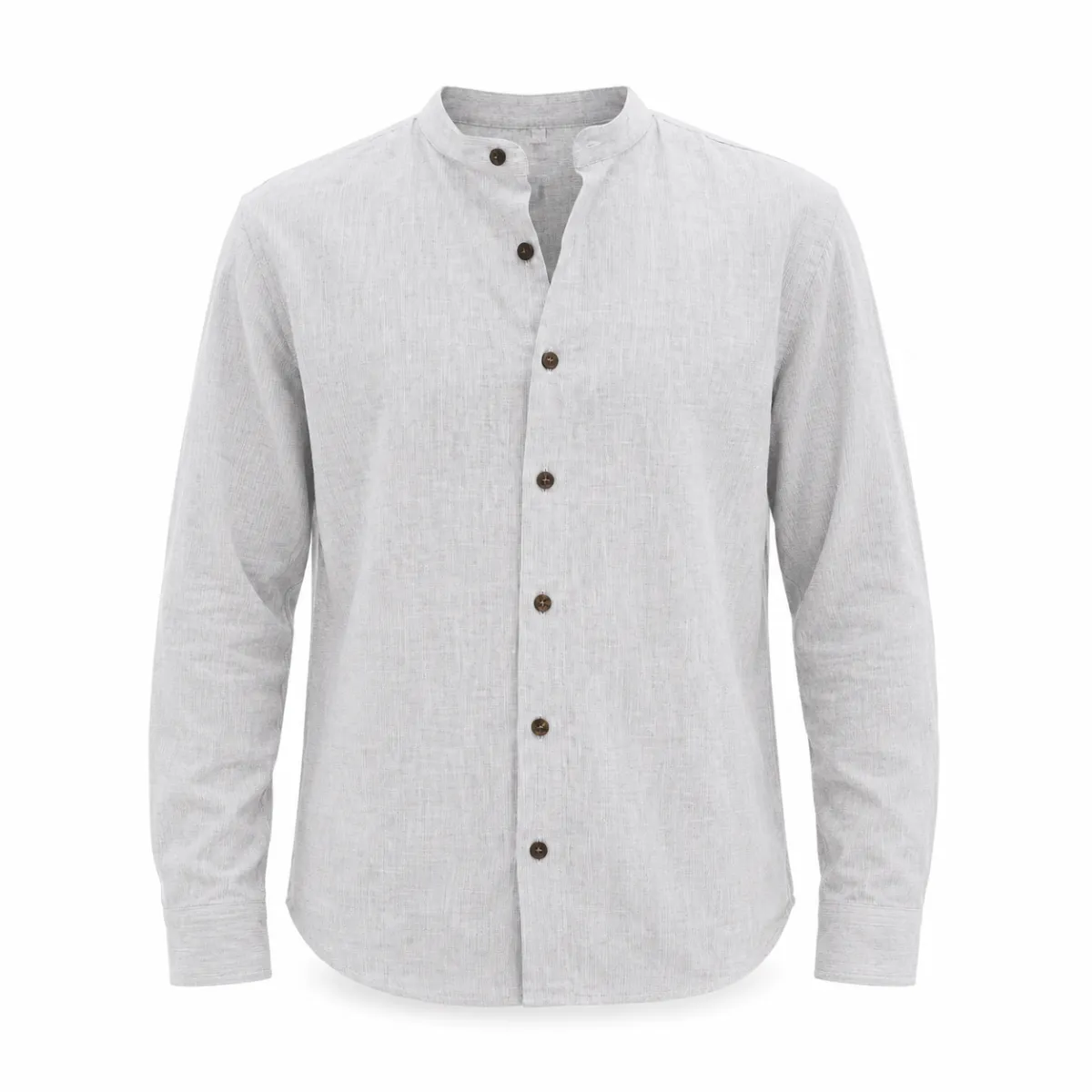 Men's Mandarin Collar Long Sleeve Shirts Stripe - XL