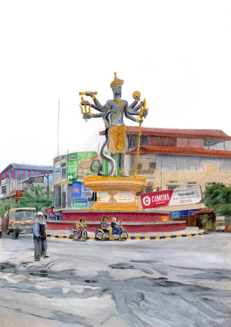 កាតប៉ុស្តាល់ A6 រង្វង់មូល Preah Noray ដោយ Lucie Tran