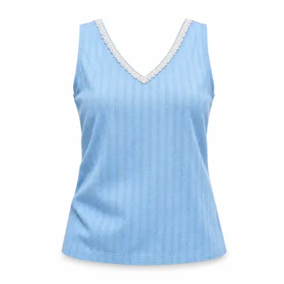 Sleeveless shirt sky blue