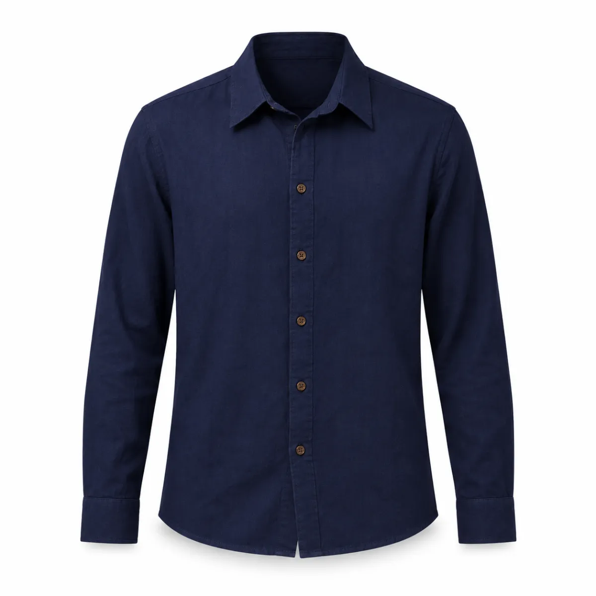 Men's double collar long sleeve shirts blue size s - S