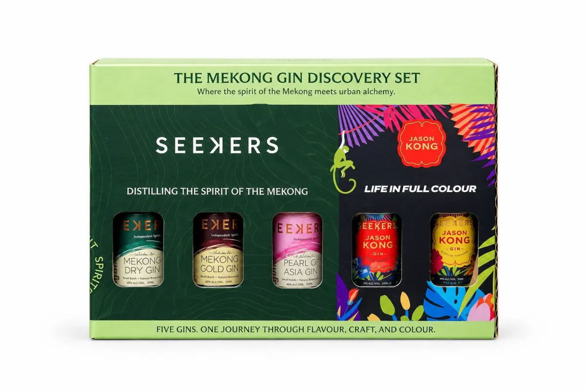 Seeker 50ml gift set( gold gin, dry gin, pear of asia, jk and hibiscus)